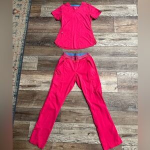 Med Couture XS Hot Pink Scrub Set